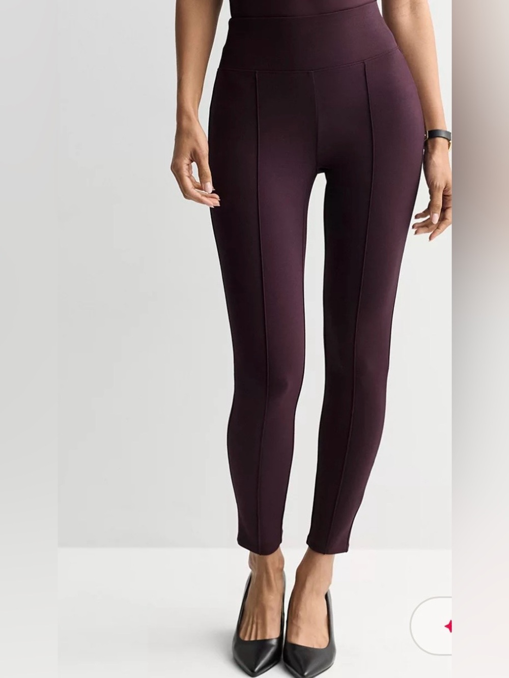 Nine West Slim Ponte Ankle Pants - Deep Plum